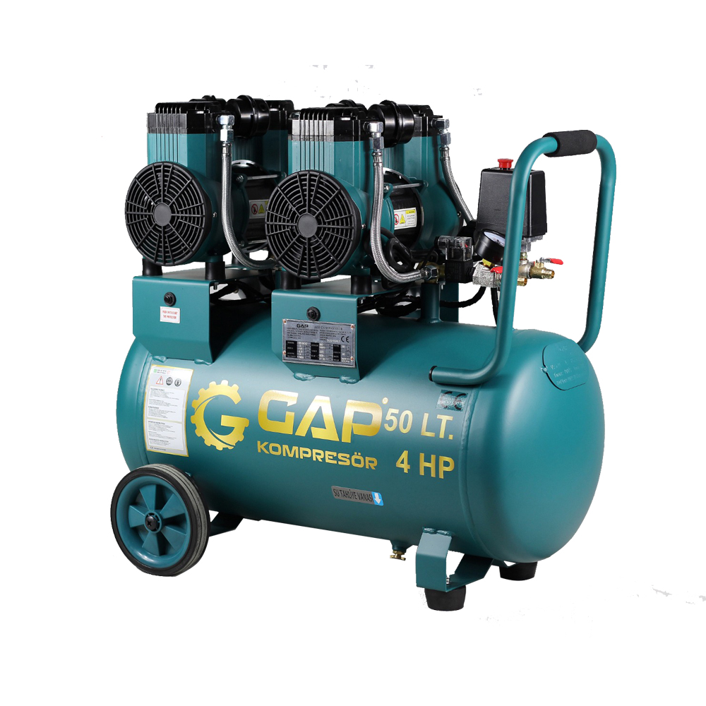 GPY 1500x2 | 50 lt Yüksek Emişli Yağsız Teknoloji Hava Kompresörü